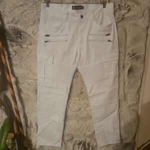 Akademiks Men's White Cargo Pants